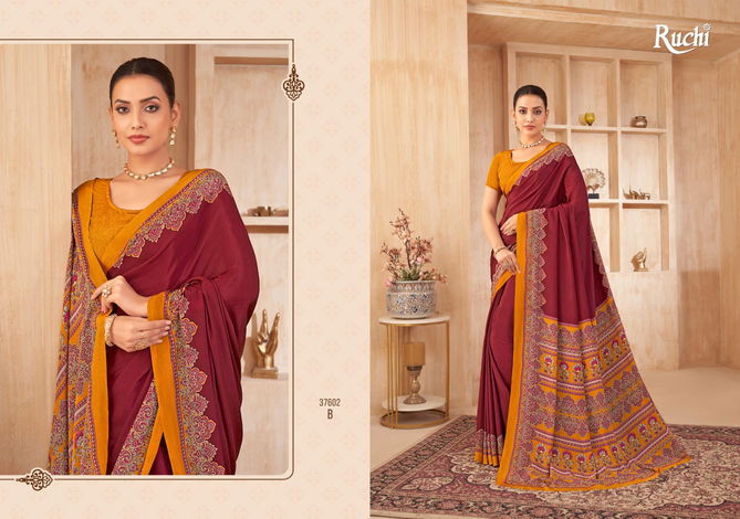 Vivanta Silk 38 By Ruchi Silk Crepe Printed Sarees Wholesale Shop In Surat